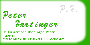 peter hartinger business card